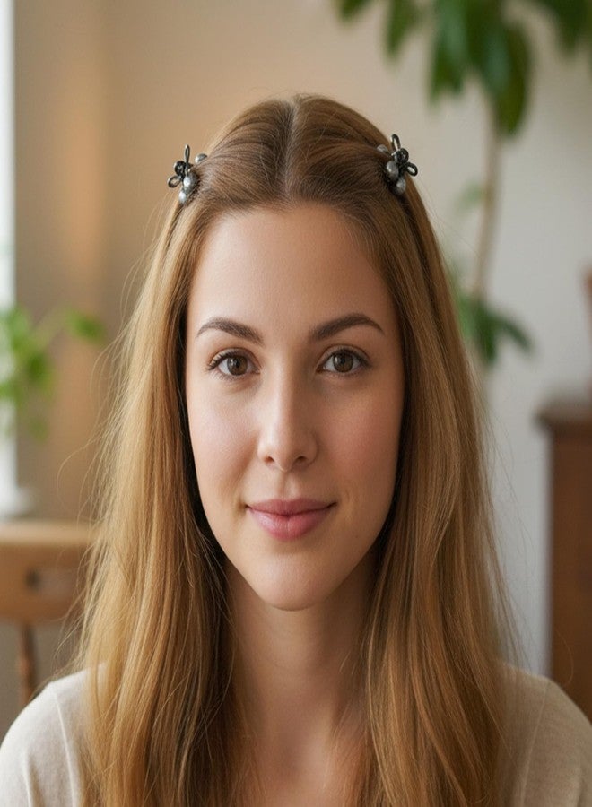 Bremorou 6 Pcs Small Hair Clips For Women, Cute Mini Pearl Claw Clips, Cherry Claw Clip For Half Up Styles, Metal Springs Hair Accessories, Silver Gre Gift For Girls And Women - Image 5